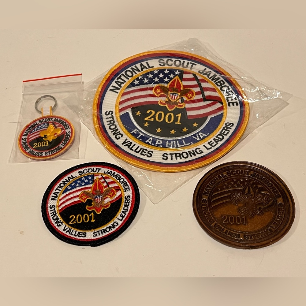 NWT LOT OF 4 2001 NATIONAL SCOUT JAMBOREE BOY SCOUT ITEMS.